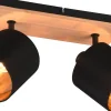 Takspot Med 2 Lampor<Reality Tommy Spotlight 2-delad E14 trä/matt svart