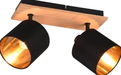 Takspot Med 2 Lampor<Reality Tommy Spotlight 2-delad E14 trä/matt svart