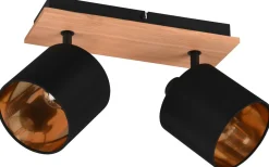 Takspot Med 2 Lampor<Reality Tommy Spotlight 2-delad E14 trä/matt svart