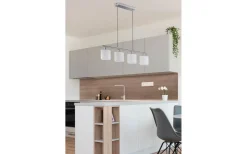 Tommy Takpendel 4xE14 borstat stål/vit