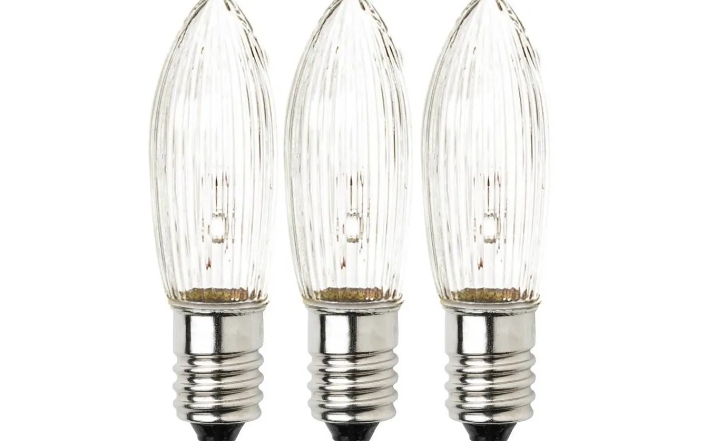 E10 Jullampor|E10 Jullampor<Konstsmide Topplampa Luciakrona Tärnljus E10 1,5V 0,4W 3-Pack