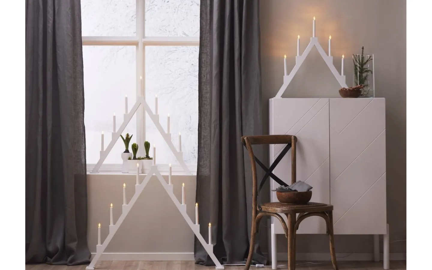 Visa Alla Adventsljusstakar|Adventsljusstakar 61-120 Cm<Star Trading Torpa Adventsljusstake 71cm Vit