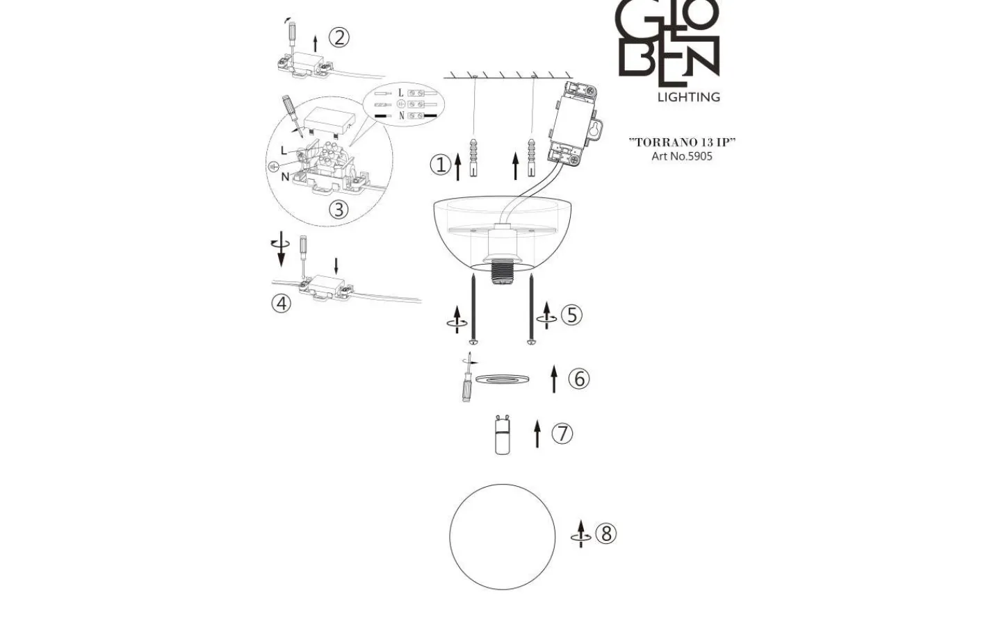 Globen Lighting Torrano Plafond/Vägglampa 13cm Travertin IP44* Badrumslampor Vägg|Badrumslampor Tak