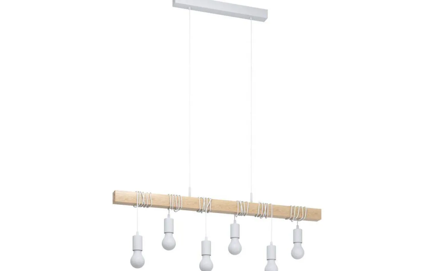 Avlånga Taklampor<Eglo Townshend Taklampa 100cm 6L Vit/Ek