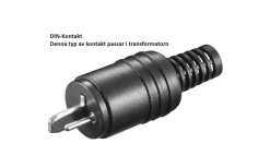 Transformator Plugin 12V AC 1-20W DIN-kontakt Vit