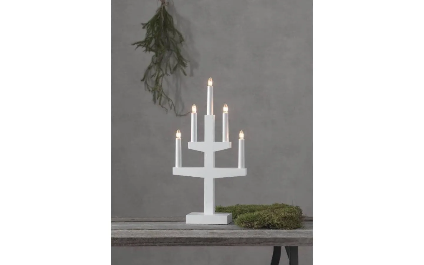 Visa Alla Adventsljusstakar|Adventsljusstakar 31-60 Cm<Star Trading Trapp Adventsljusstake Vit 46cm