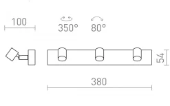 Rendl Trica III Takspotlight 3L Vit* Avlånga Takspotlights|Takspot Med 3 Lampor