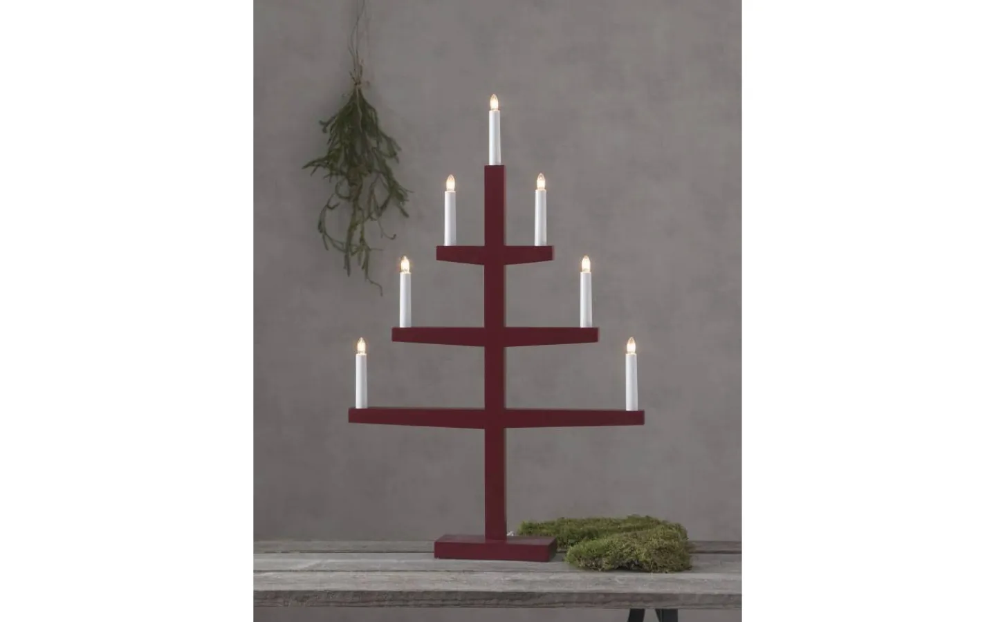 Visa Alla Adventsljusstakar|Adventsljusstakar 61-120 Cm<Star Trading Tripp Adventsljusstake Röd 77cm