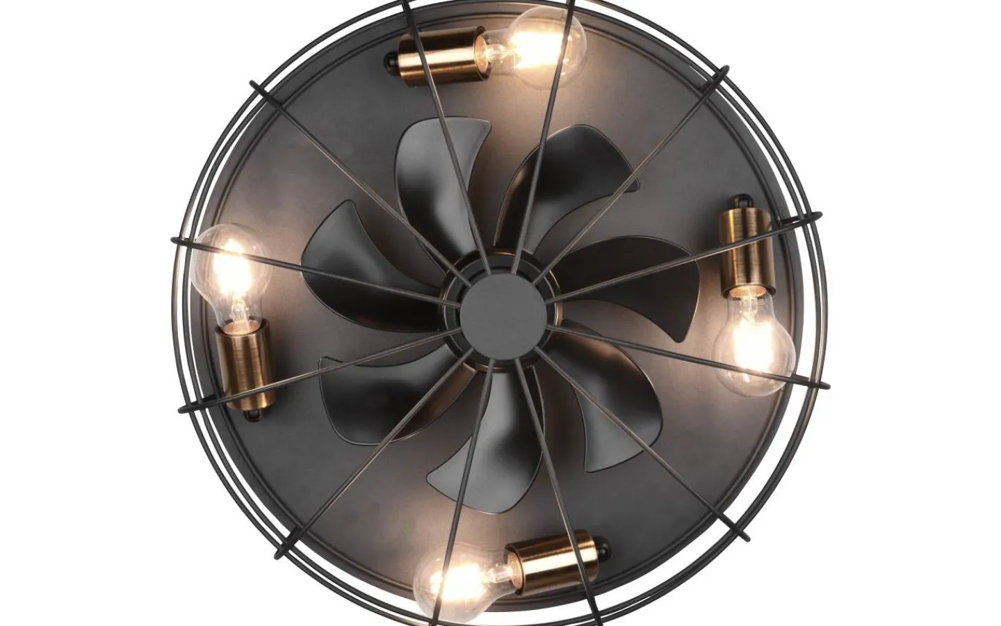 Takfläktar<Reality Trondheim Takfläkt 48cm 4xE27 mattsvart