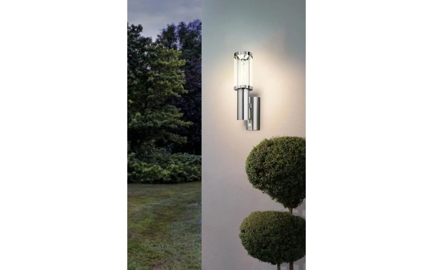 Trono Fasadlampa Rörelse GU10 LED 3000K 2,8W+3,7W Rostfritt Stål IP44