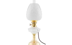 Karlskrona Lampfabrik Trossö 70 - Mässing / Elmonterad* Fotogenlampor|Bordslampor