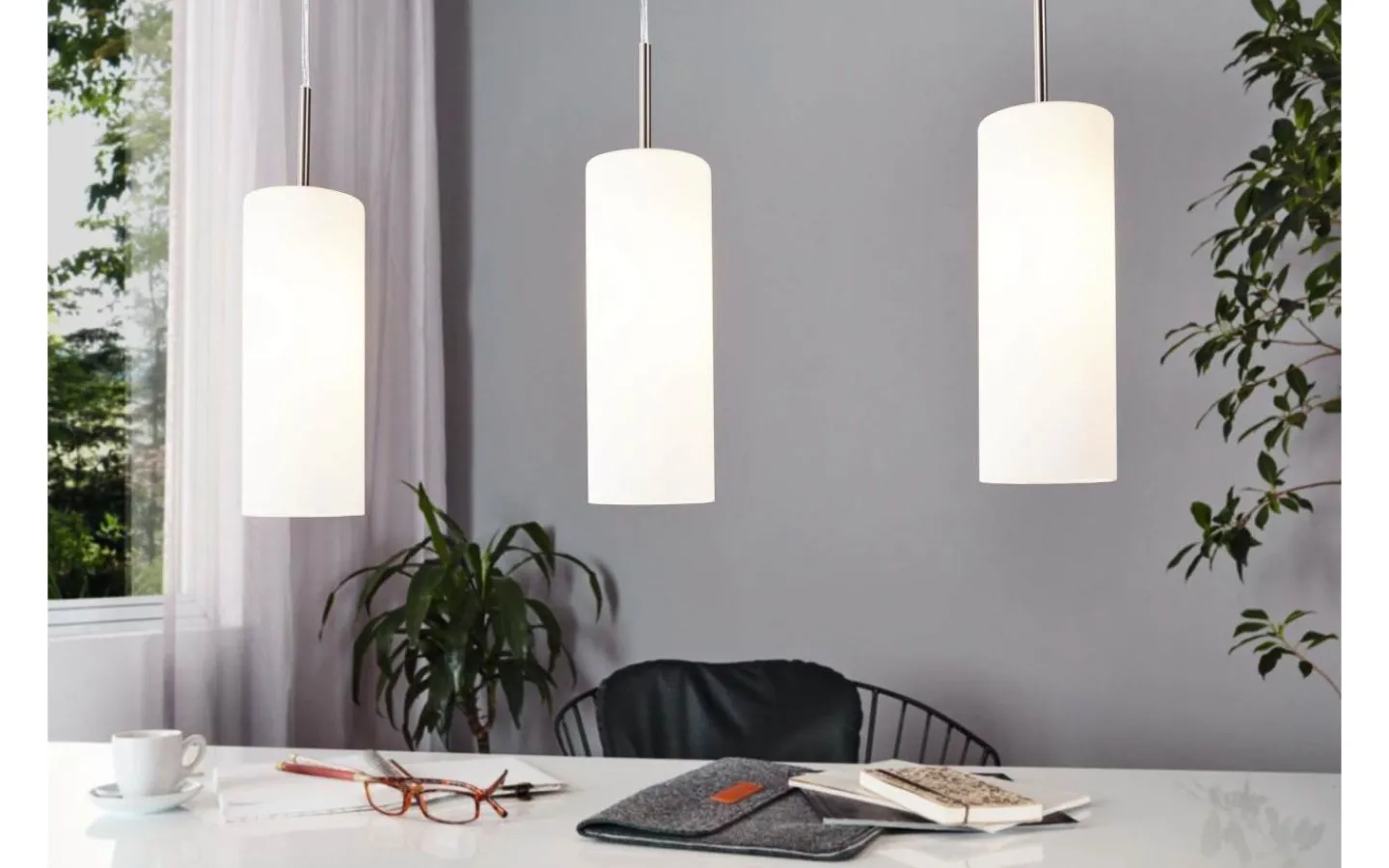 Eglo Troy 3 Taklampa 72cm Nickel/Vit* Avlånga Taklampor