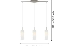 Eglo Troy 3 Taklampa 72cm Nickel/Vit* Avlånga Taklampor