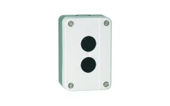 Tryckknappslåda, Svart/ljusgrå, 2-håls, KB2