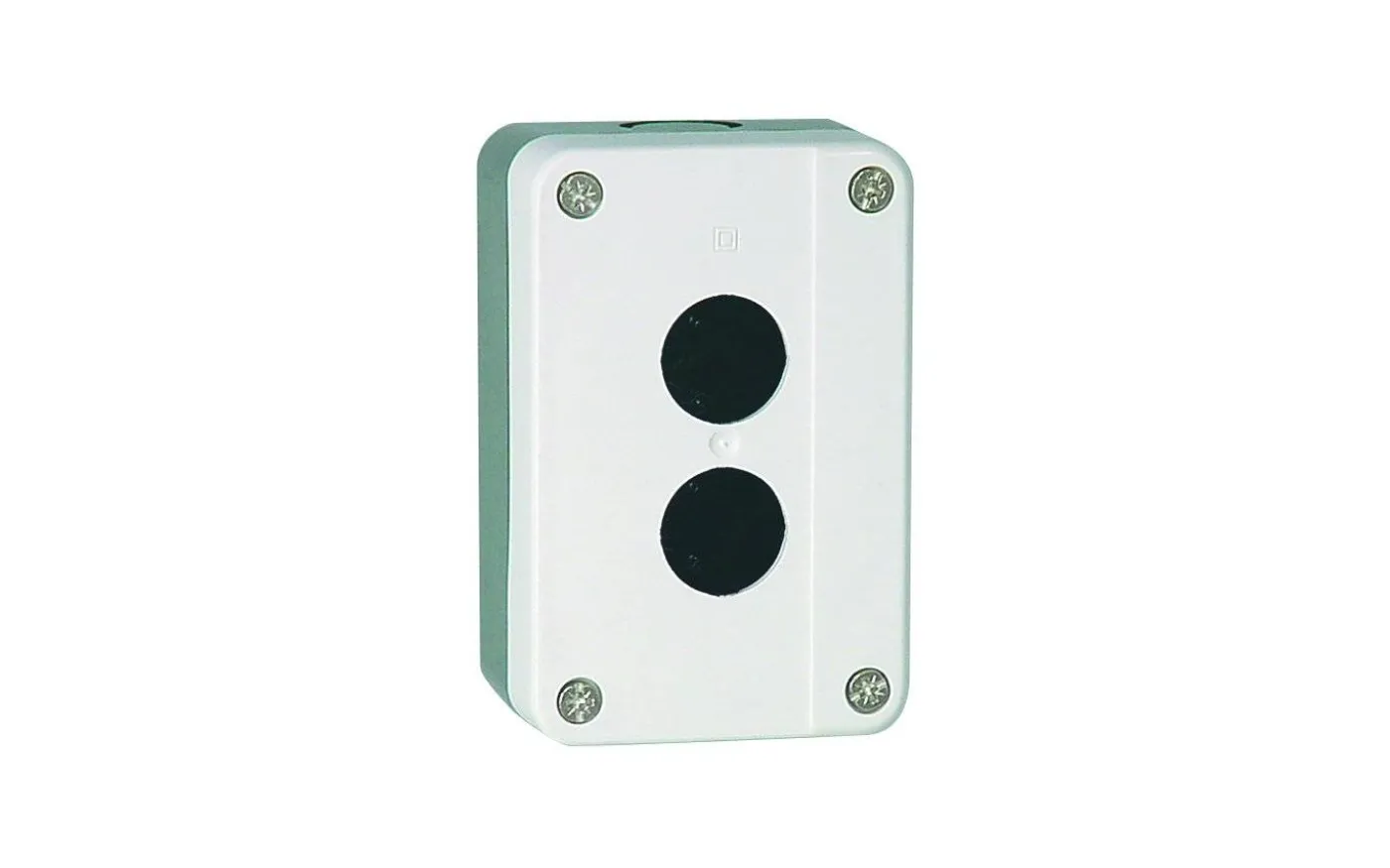 Tryckknappslåda, Svart/ljusgrå, 2-håls, KB2