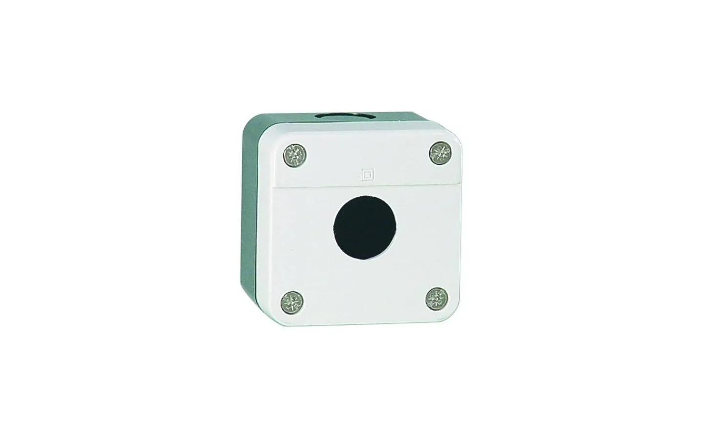 Tryckknappssystem<Malmbergs Tryckknappslåda, Svart/ljusgrå, 1-håls, KB2