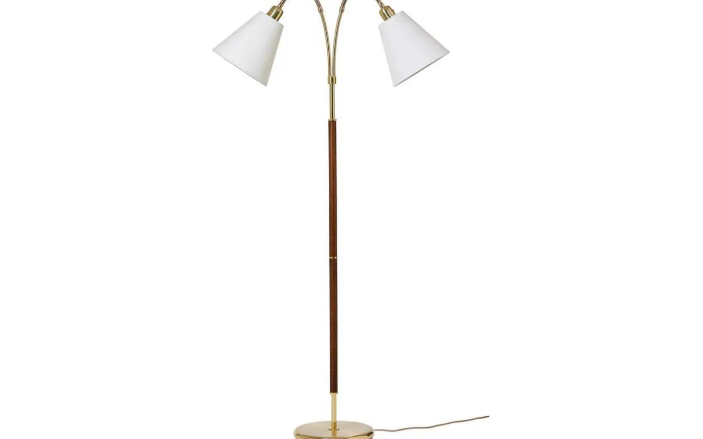 Tullgarn Golvfot 148cm 2L Mässing/Valnöt