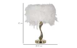 Tutto Bordslampa Fjädrar 47cm Vit