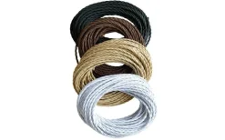 Texa Design Tvinnad Vit Textilkabel 2x0,75 Metervara* Lampsladdar