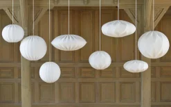 Hallbergs Twister Elips Takskärm Ø65cm Stretch Vit Lyx* Takskärmar|Stora Taklampor Ø50-69 Cm