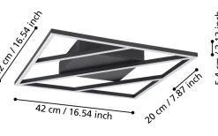Ulisano Plafond 42cm LED 3000-6500K 21W med Fjärrkontroll Svart