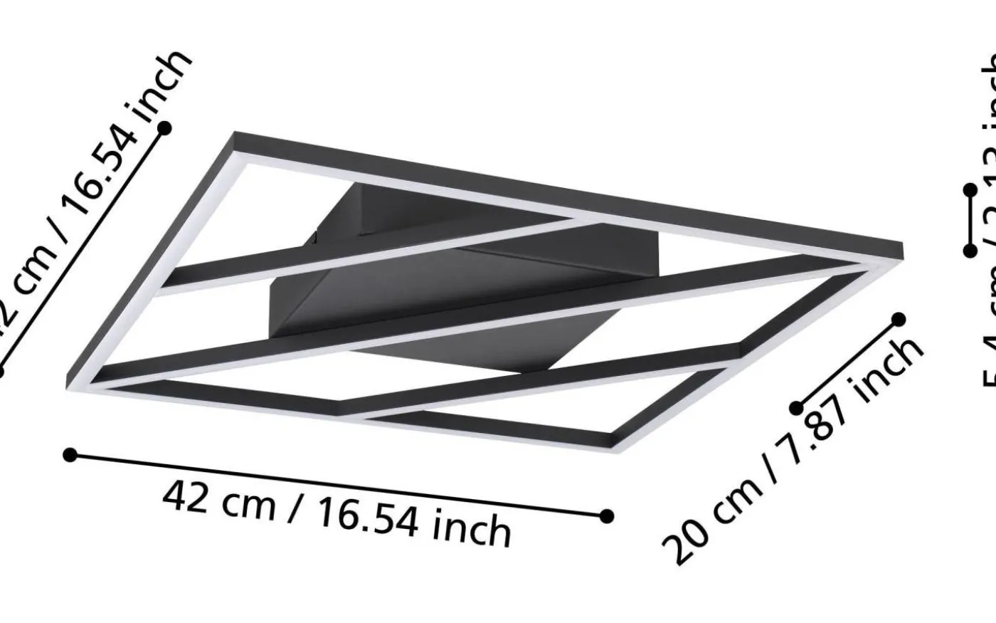Ulisano Plafond 42cm LED 3000-6500K 21W med Fjärrkontroll Svart