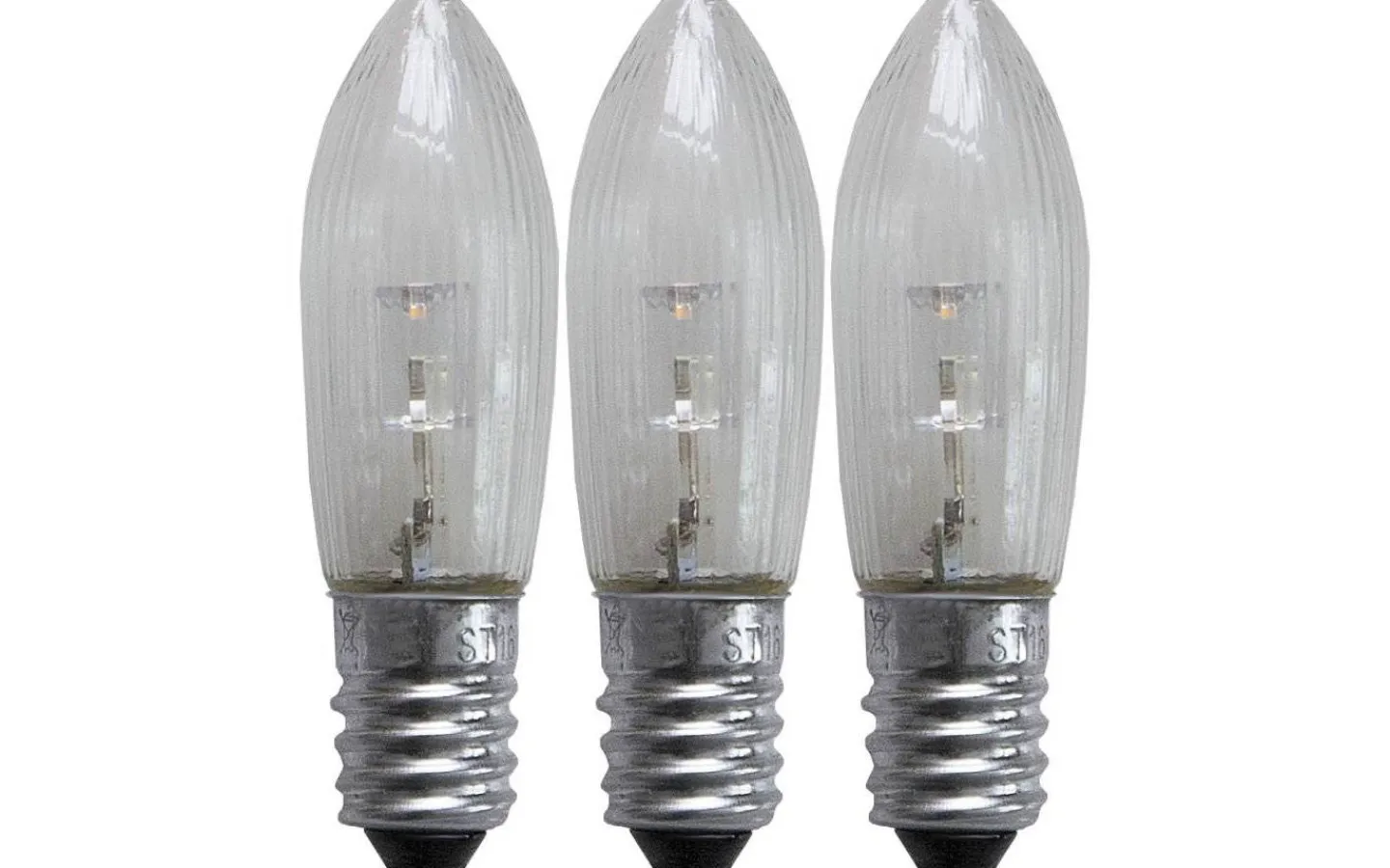 Star Trading Universal LED E10 10-55V 3lm 2100K 3-Pack* E10 Led Jullampor|E10 Led Jullampor