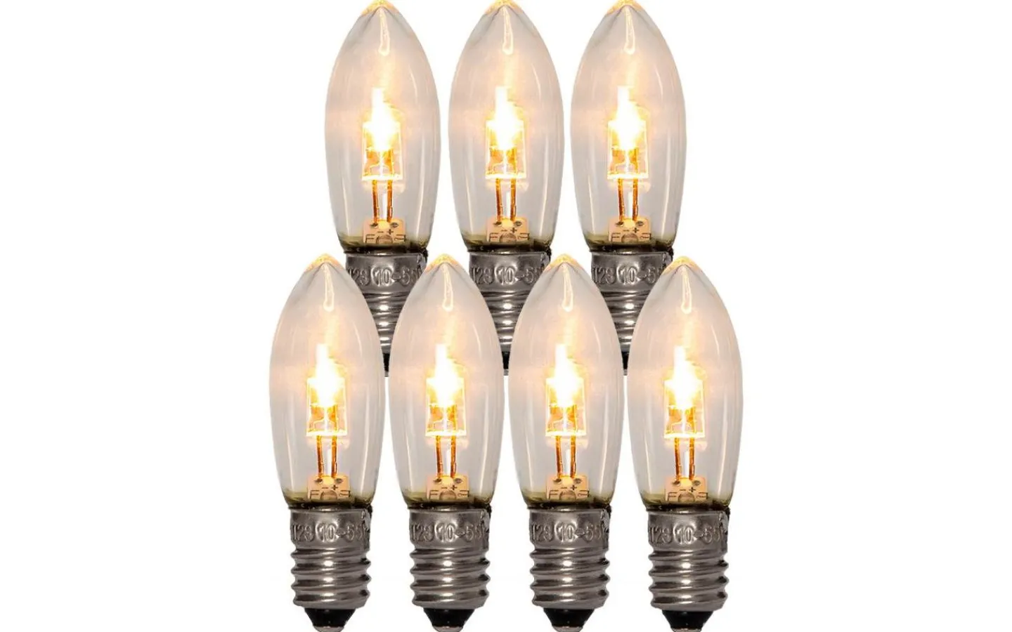 Star Trading Universal LED E10 10-55V 3lm 2000K 7-Pack* E10 Led Jullampor|E10 Led Jullampor