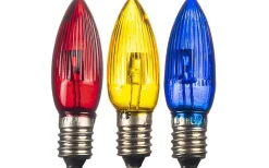 Konstsmide Universal LED E10 8-55V 0,3W Flerfärgad 3-Pack* E10 Led Jullampor|E10 Led Jullampor