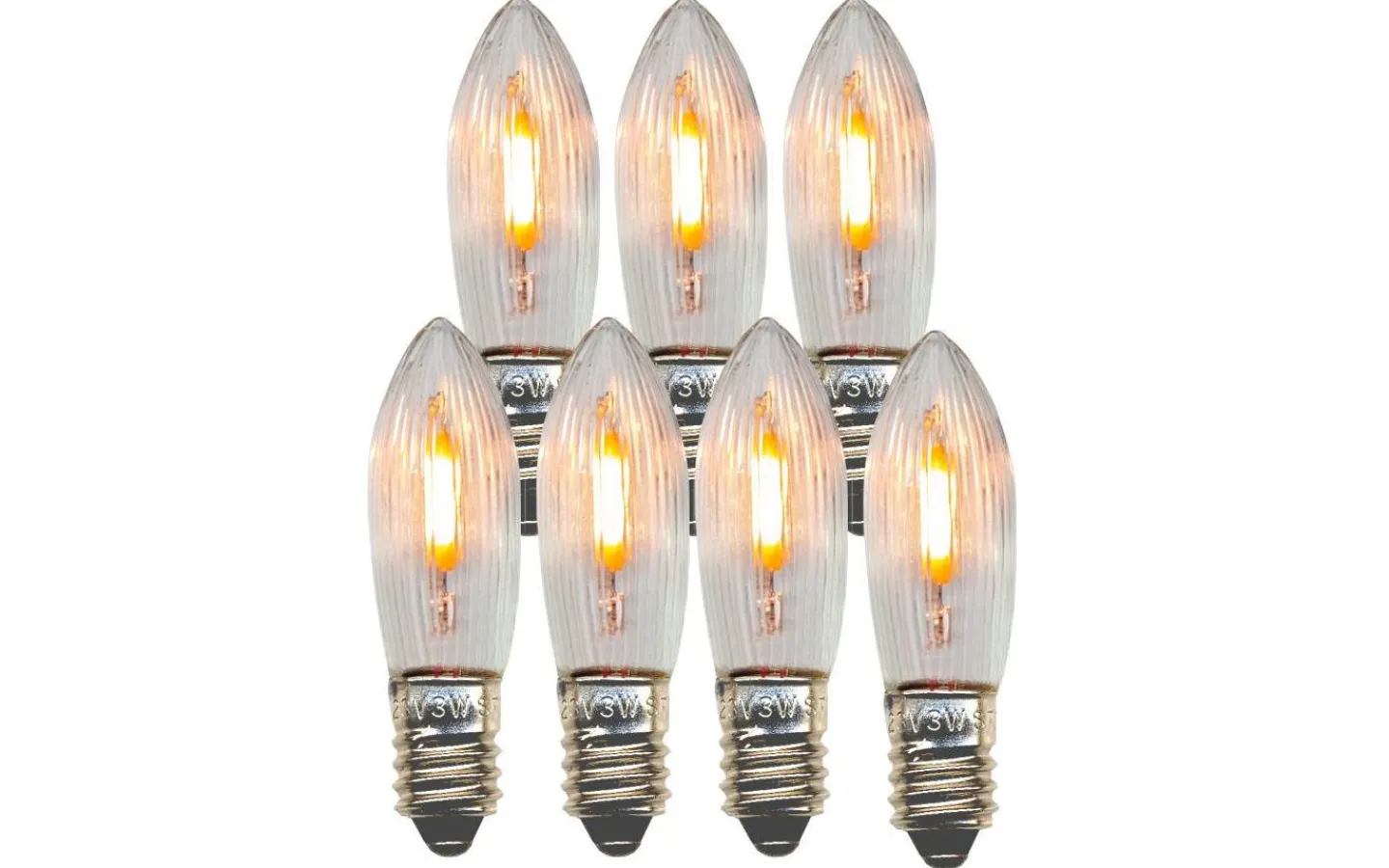 Star Trading Universal LED Filament E10 14-55V 11lm 2100K 7-Pack* E10 Led Jullampor|E10 Led Jullampor