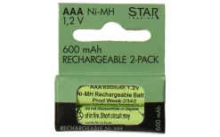Uppladdningsbara AAA-batteri 1,2V 600mAh Ni-MH 2-pack