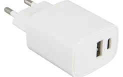 Reality USB-A + USB-C-laddare vit* Powerbanks & Laddare