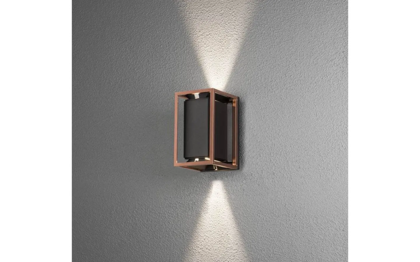 Kustnära Belysning|Upp & Nedljus Lampor<Konstsmide Vale Vägglampa Svart/Koppar IP44