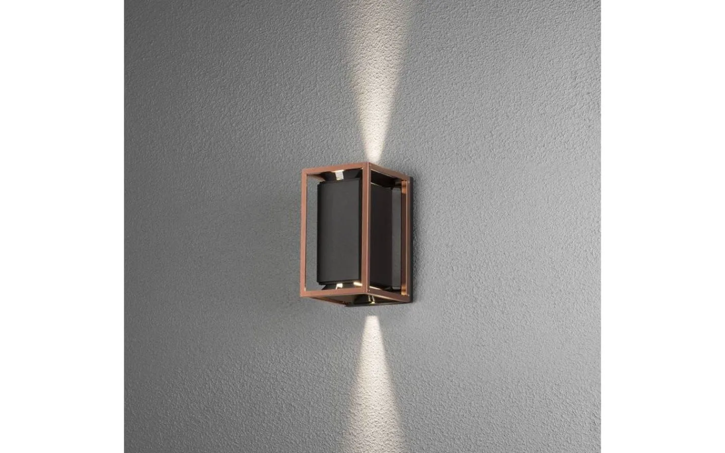 Kustnära Belysning|Upp & Nedljus Lampor<Konstsmide Vale Vägglampa Svart/Koppar IP44