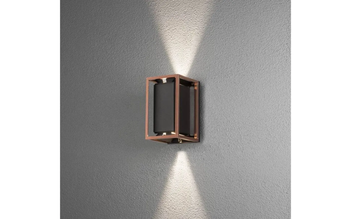 Kustnära Belysning|Upp & Nedljus Lampor<Konstsmide Vale Vägglampa Svart/Koppar IP44