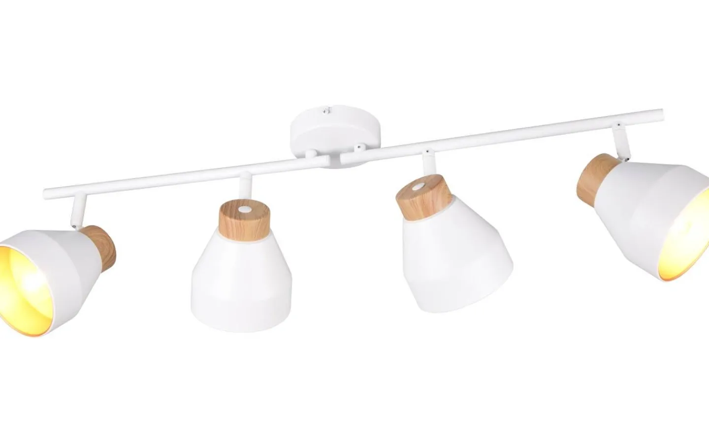 Avlånga Takspotlights|Takspot Med Minst 4 Lampor<Reality Valentin Spotlight 4-delad E14 matt vit/guld/trä