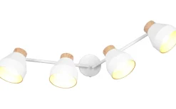 Avlånga Takspotlights|Takspot Med Minst 4 Lampor<Reality Valentin Spotlight 4-delad E14 matt vit/guld/trä