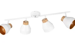 Avlånga Takspotlights|Takspot Med Minst 4 Lampor<Reality Valentin Spotlight 4-delad E14 matt vit/guld/trä