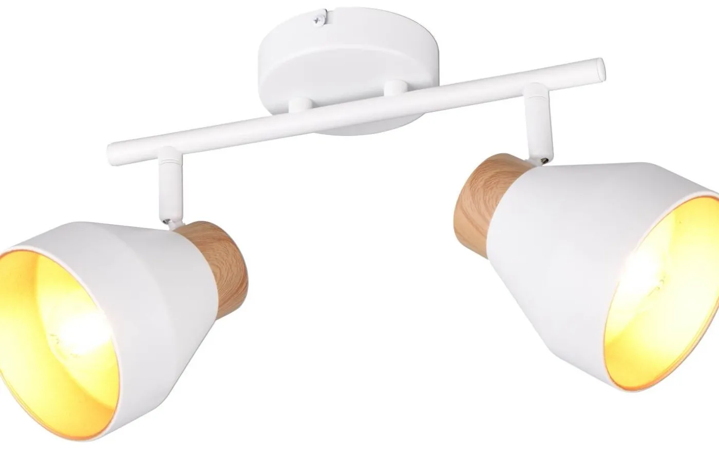 Valentin Spotlight 2-delat E14 matt vit/guld/trä