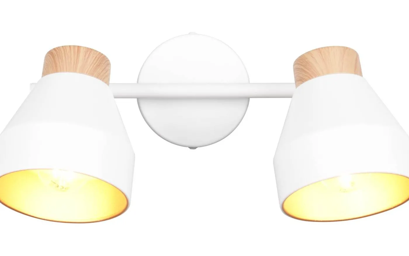 Valentin Spotlight 2-delat E14 matt vit/guld/trä