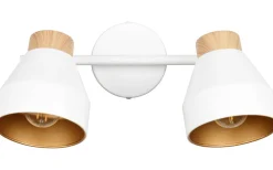 Valentin Spotlight 2-delat E14 matt vit/guld/trä