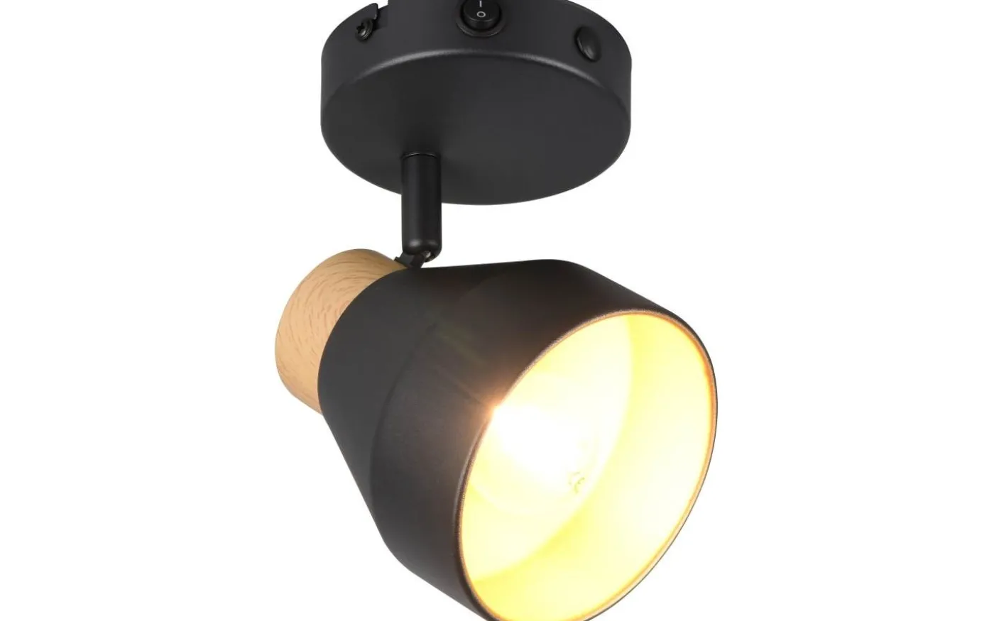 Valentin Spotlight E14 matt svart/guld/trä