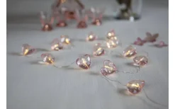 Valentine Batteridriven Ljusslinga 12 Hjärta 1,65m Rosa
