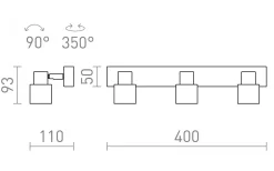 Badrumslampor Tak|Takspot Med 3 Lampor<Rendl Valto III Takspotlight 3L Krom IP44