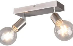 Takspot Med 2 Lampor<Reality Vannes Spotlight 2-delad E27 borstad stål