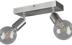 Takspot Med 2 Lampor<Reality Vannes Spotlight 2-delad E27 borstad stål