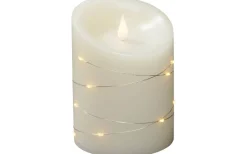 Konstsmide Vax Batteridrivet Blockljus med Ljusslinga 14cm Gräddvit* Blockljus Inomhus|Blockljus Inomhus