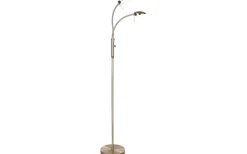 Vegas Golvlampa 140cm LED 3000K 2x7W Dimbar Antikmässing