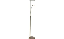 Golvläslampor<Halo Design Vegas Golvlampa 180cm LED 3000K 20W+5W Dimbar Antikmässing