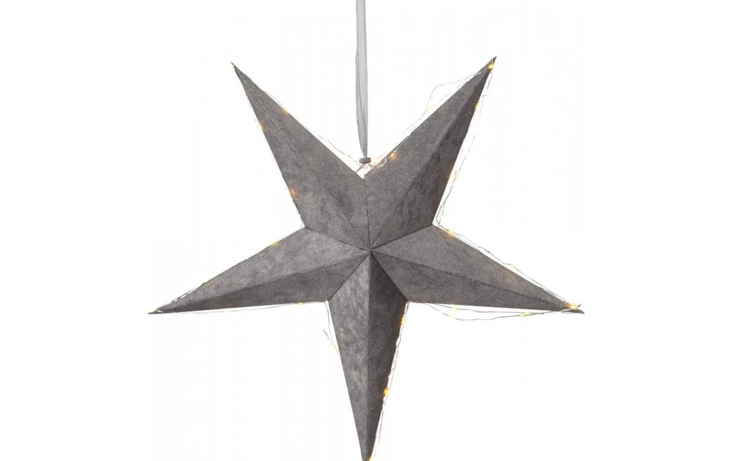 Visa Alla Julstjärnor|Julstjärnor Utan Sladd<Star Trading Velvet Batteridriven Julstjärna Sammet Med Ljusslinga, Grå